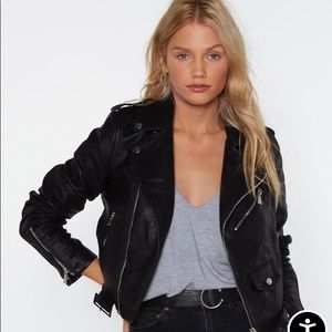 Nasty Gal Bad Motor Faux Leather Moto Jacket